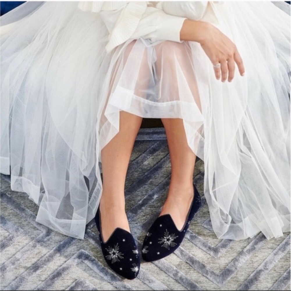 BIRDIES Heron Slippers In Sky Velvet US 8 *RARE*